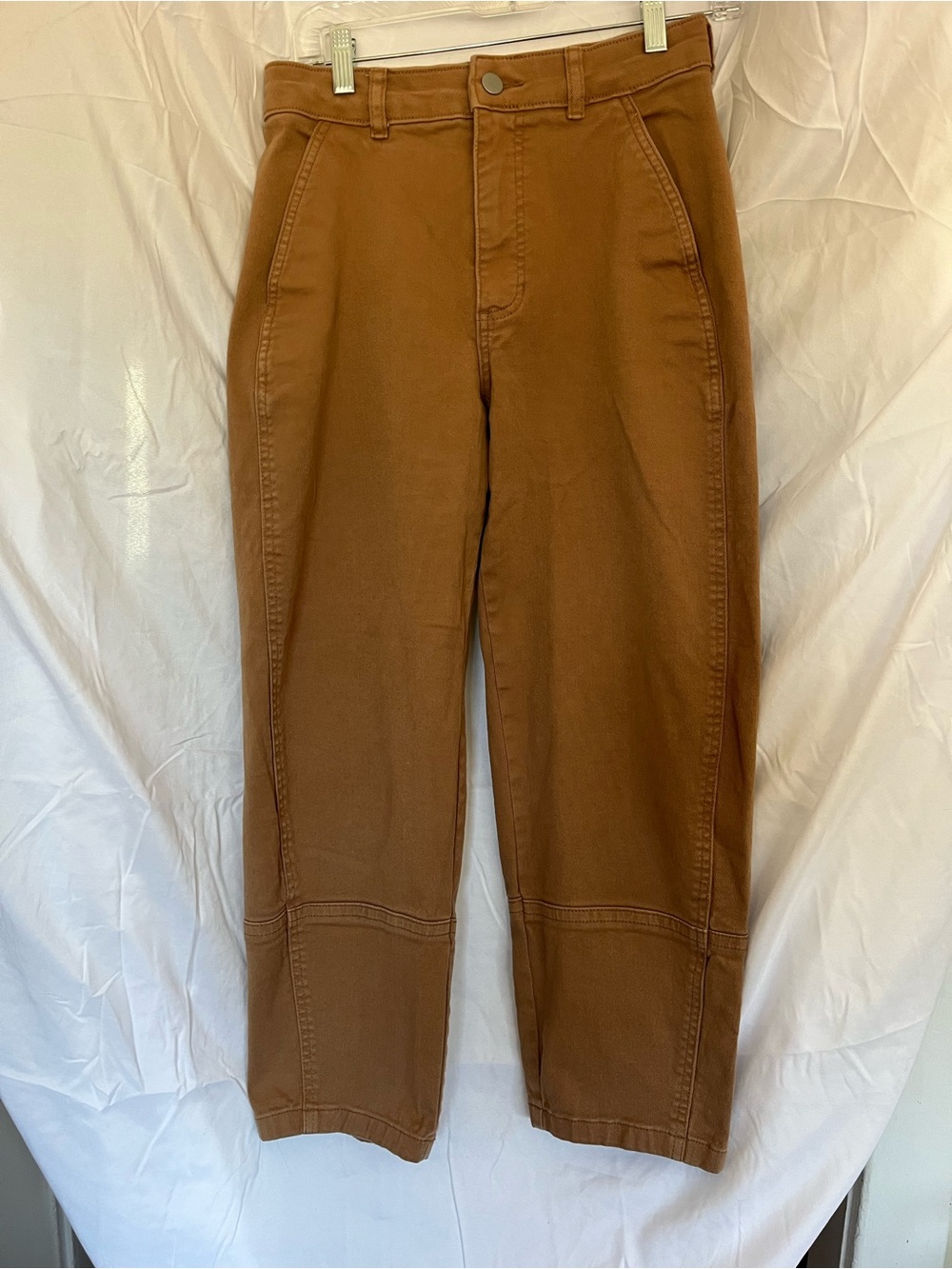 Everlane Women’s Barrel Utility Jeans Pants Size 4 in Brown/Coconut Deep Pockets